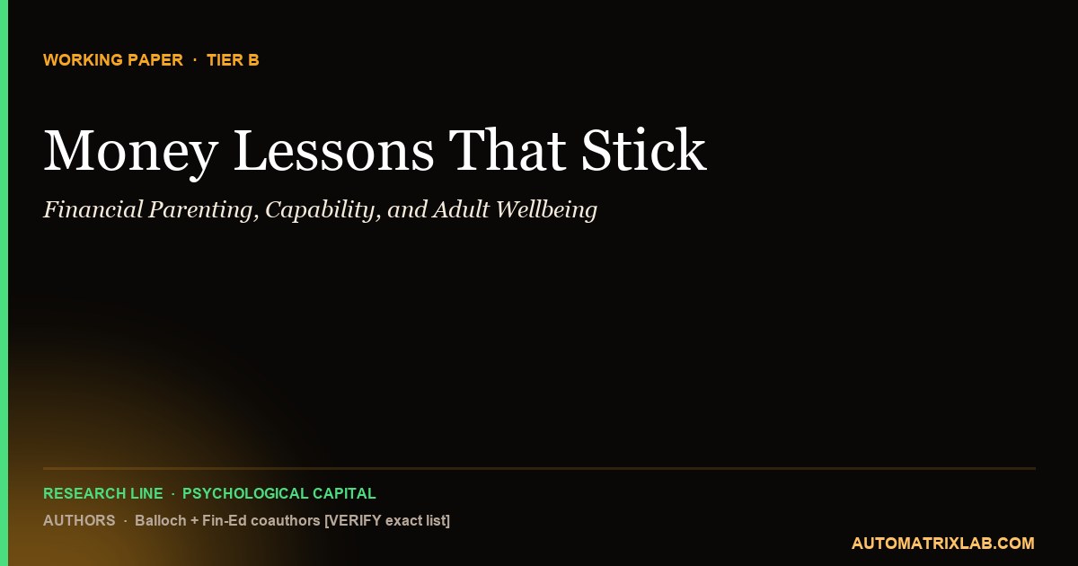 Money Lessons That Stick